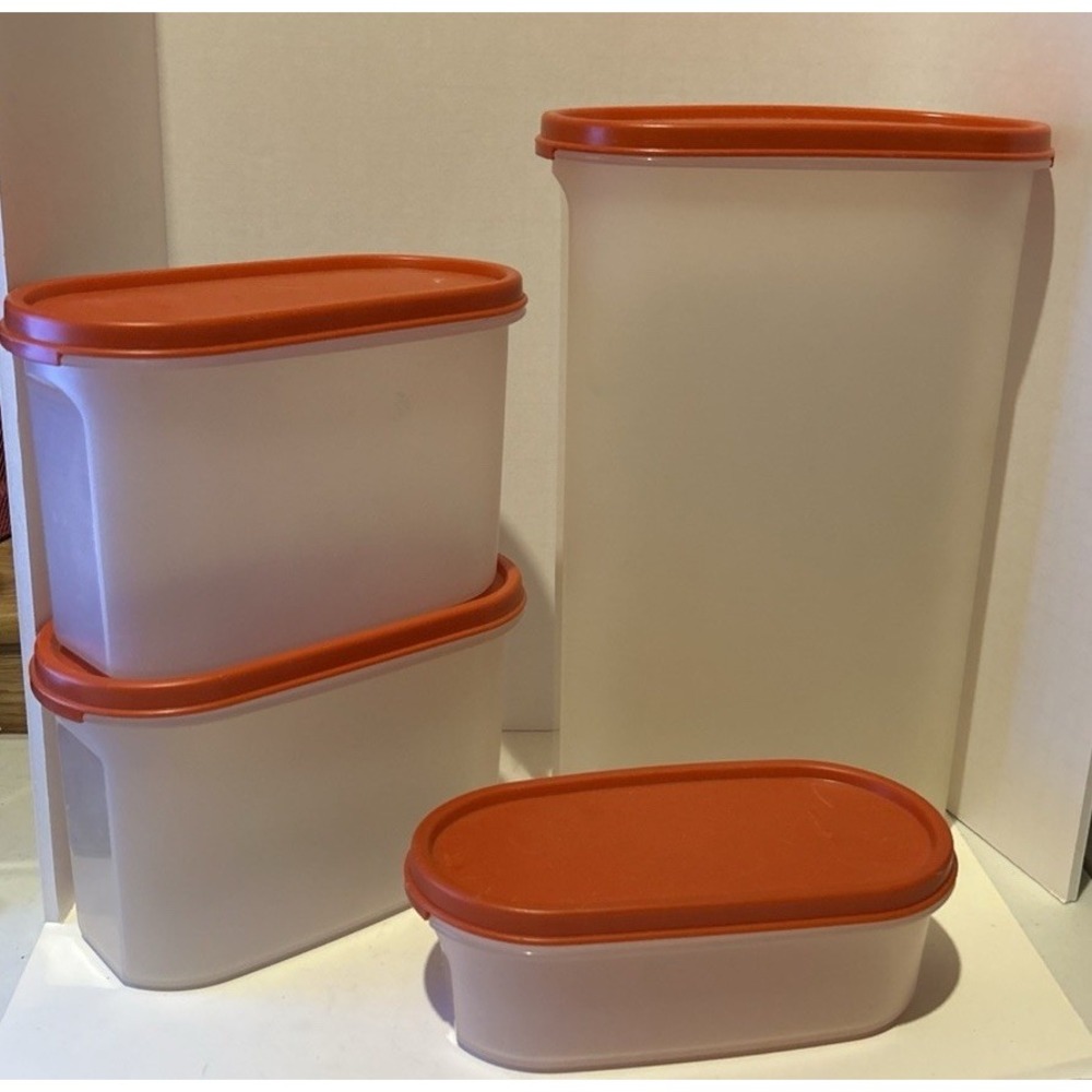 Vintage 4 Piece Tupperware Set 12.25 Cup,(2) 2.75 Cup And‎ 2 Cup Storage Bins